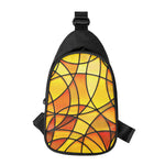 Yellow Stained Glass Mosaic Print Chest Bag