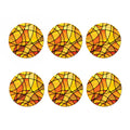 Yellow Stained Glass Mosaic Print Coaster Set