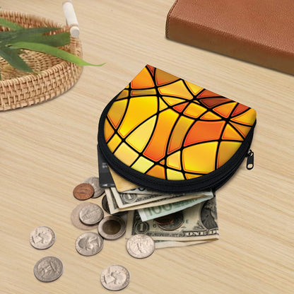 Yellow Stained Glass Mosaic Print Coin Purse