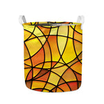 Yellow Stained Glass Mosaic Print Collapsible Laundry Basket