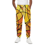 Yellow Stained Glass Mosaic Print Cotton Pants
