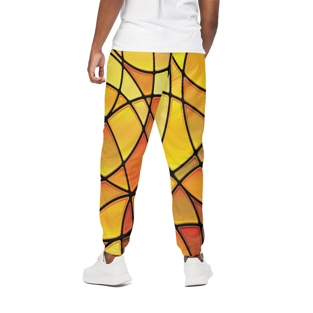 Yellow Stained Glass Mosaic Print Cotton Pants