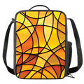 Yellow Stained Glass Mosaic Print Crossbody Lunch Bag
