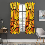 Yellow Stained Glass Mosaic Print Curtain