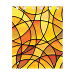 Yellow Stained Glass Mosaic Print Curtain