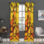 Yellow Stained Glass Mosaic Print Curtain