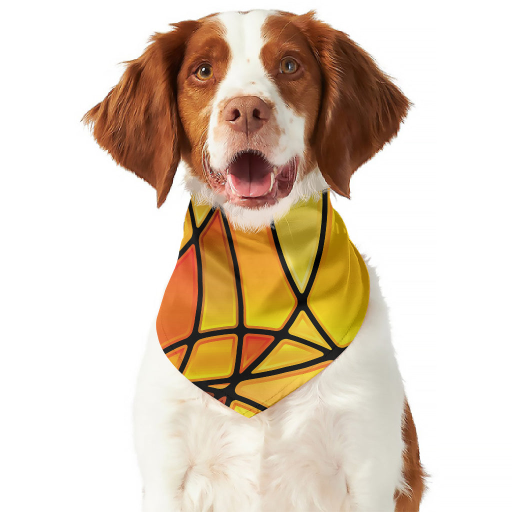 Yellow Stained Glass Mosaic Print Dog Bandana