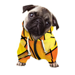 Yellow Stained Glass Mosaic Print Dog Zip Up Hoodie