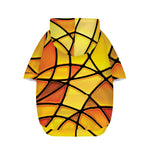 Yellow Stained Glass Mosaic Print Dog Zip Up Hoodie