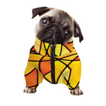 Yellow Stained Glass Mosaic Print Dog Zip Up Jacket
