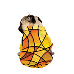 Yellow Stained Glass Mosaic Print Dog Zip Up Jacket