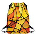 Yellow Stained Glass Mosaic Print Drawstring Backpack