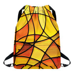 Yellow Stained Glass Mosaic Print Drawstring Backpack