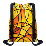 Yellow Stained Glass Mosaic Print Drawstring Backpack