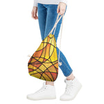 Yellow Stained Glass Mosaic Print Drawstring Bag