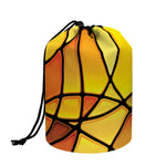 Yellow Stained Glass Mosaic Print Drawstring Makeup Bag