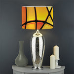 Yellow Stained Glass Mosaic Print Drum Lamp Shade
