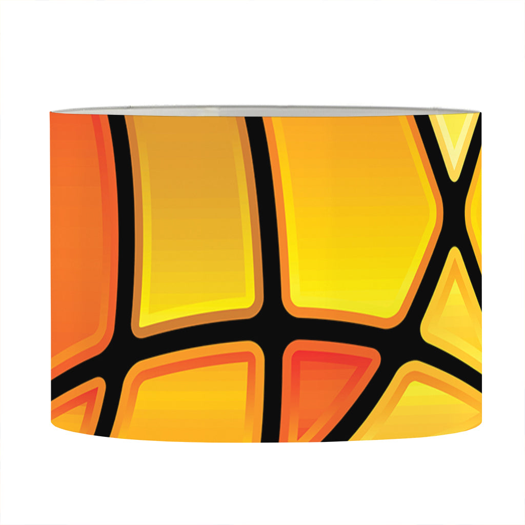 Yellow Stained Glass Mosaic Print Drum Lamp Shade