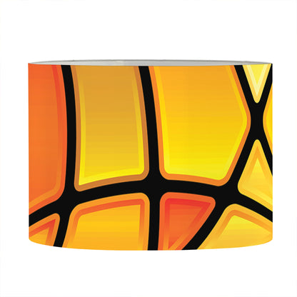Yellow Stained Glass Mosaic Print Drum Lamp Shade