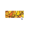 Yellow Stained Glass Mosaic Print Extended Mouse Pad