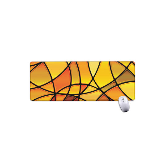 Yellow Stained Glass Mosaic Print Extended Mouse Pad