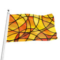 Yellow Stained Glass Mosaic Print Flag