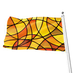 Yellow Stained Glass Mosaic Print Flag