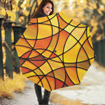 Yellow Stained Glass Mosaic Print Foldable Umbrella
