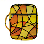 Yellow Stained Glass Mosaic Print Front Pocket Bible Bag