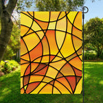 Yellow Stained Glass Mosaic Print Garden Flag