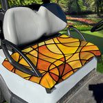 Yellow Stained Glass Mosaic Print Golf Cart Seat Cover