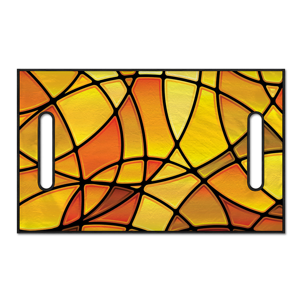 Yellow Stained Glass Mosaic Print Golf Cart Seat Cover