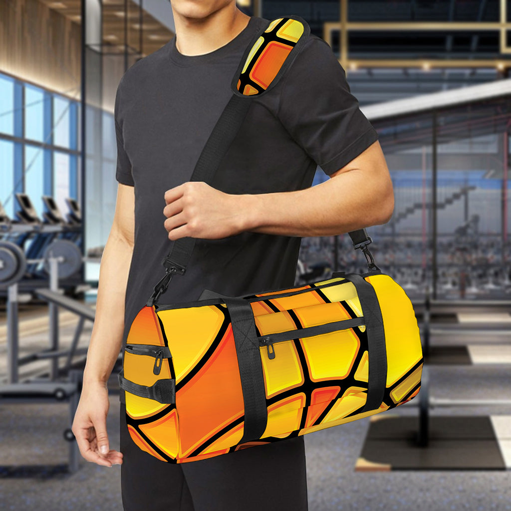 Yellow Stained Glass Mosaic Print Gym Bag