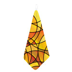 Yellow Stained Glass Mosaic Print Hand Towel