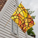 Yellow Stained Glass Mosaic Print House Flag