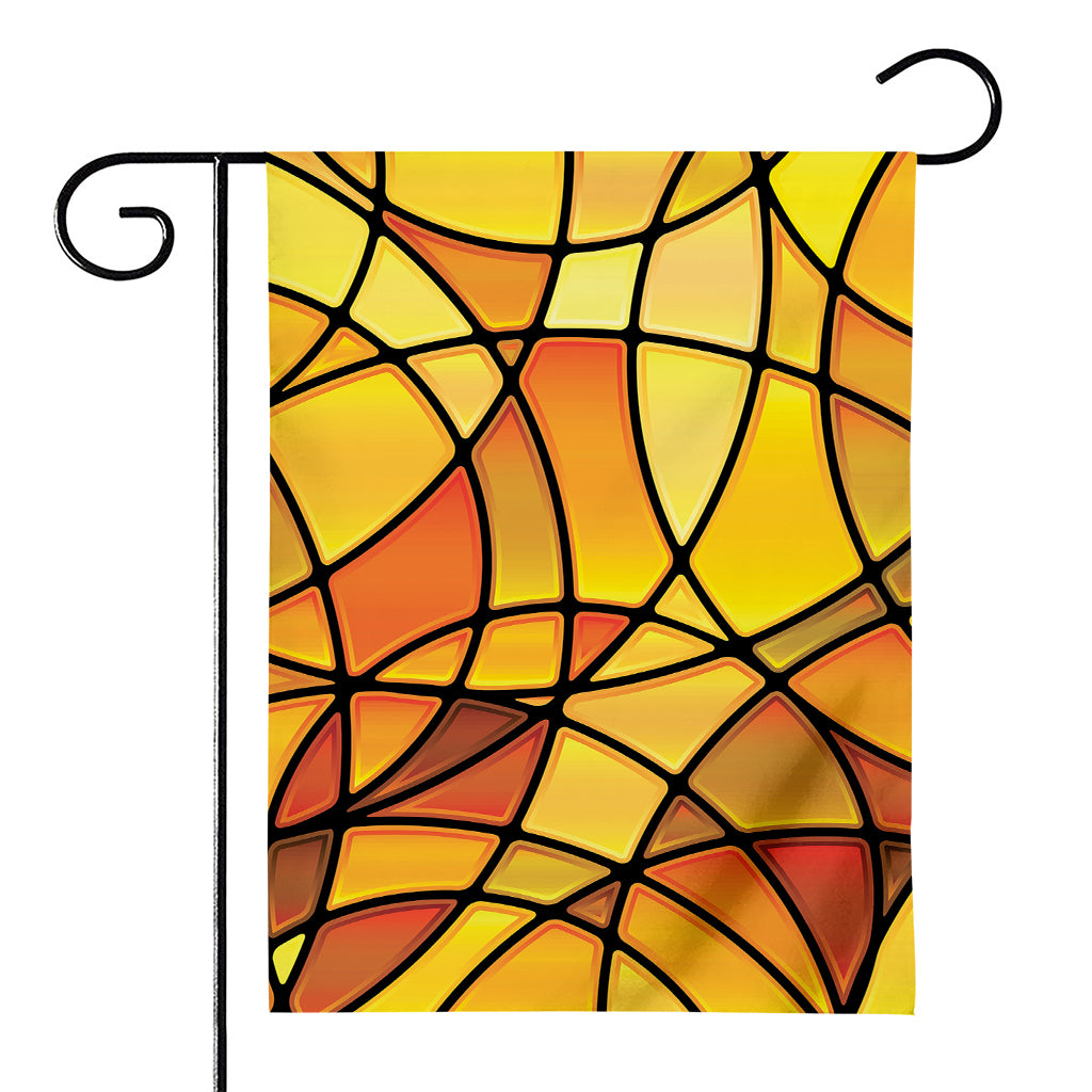 Yellow Stained Glass Mosaic Print House Flag