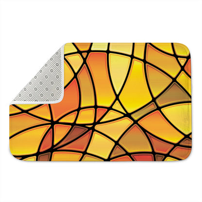 Yellow Stained Glass Mosaic Print Indoor Door Mat