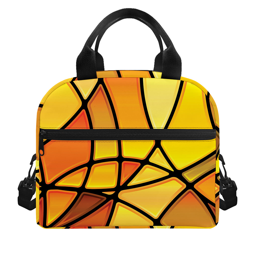 Yellow Stained Glass Mosaic Print Insulated Lunch Bag