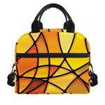 Yellow Stained Glass Mosaic Print Insulated Lunch Bag