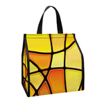Yellow Stained Glass Mosaic Print Insulated Lunch Tote