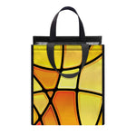 Yellow Stained Glass Mosaic Print Insulated Lunch Tote