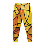 Yellow Stained Glass Mosaic Print Jogger Pants