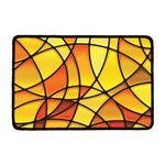 Yellow Stained Glass Mosaic Print Kitchen Mat