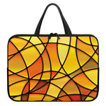 Yellow Stained Glass Mosaic Print Laptop Sleeve With Handle