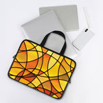 Yellow Stained Glass Mosaic Print Laptop Sleeve With Handle