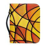 Yellow Stained Glass Mosaic Print Leather Bible Cover