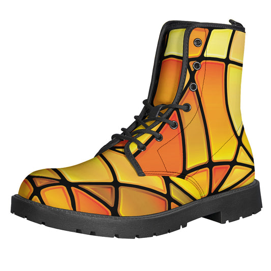 Yellow Stained Glass Mosaic Print Backpack