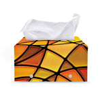 Yellow Stained Glass Mosaic Print Leather Tissue Box Cover