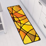 Yellow Stained Glass Mosaic Print Long Kitchen Mat