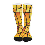 Yellow Stained Glass Mosaic Print Long Socks